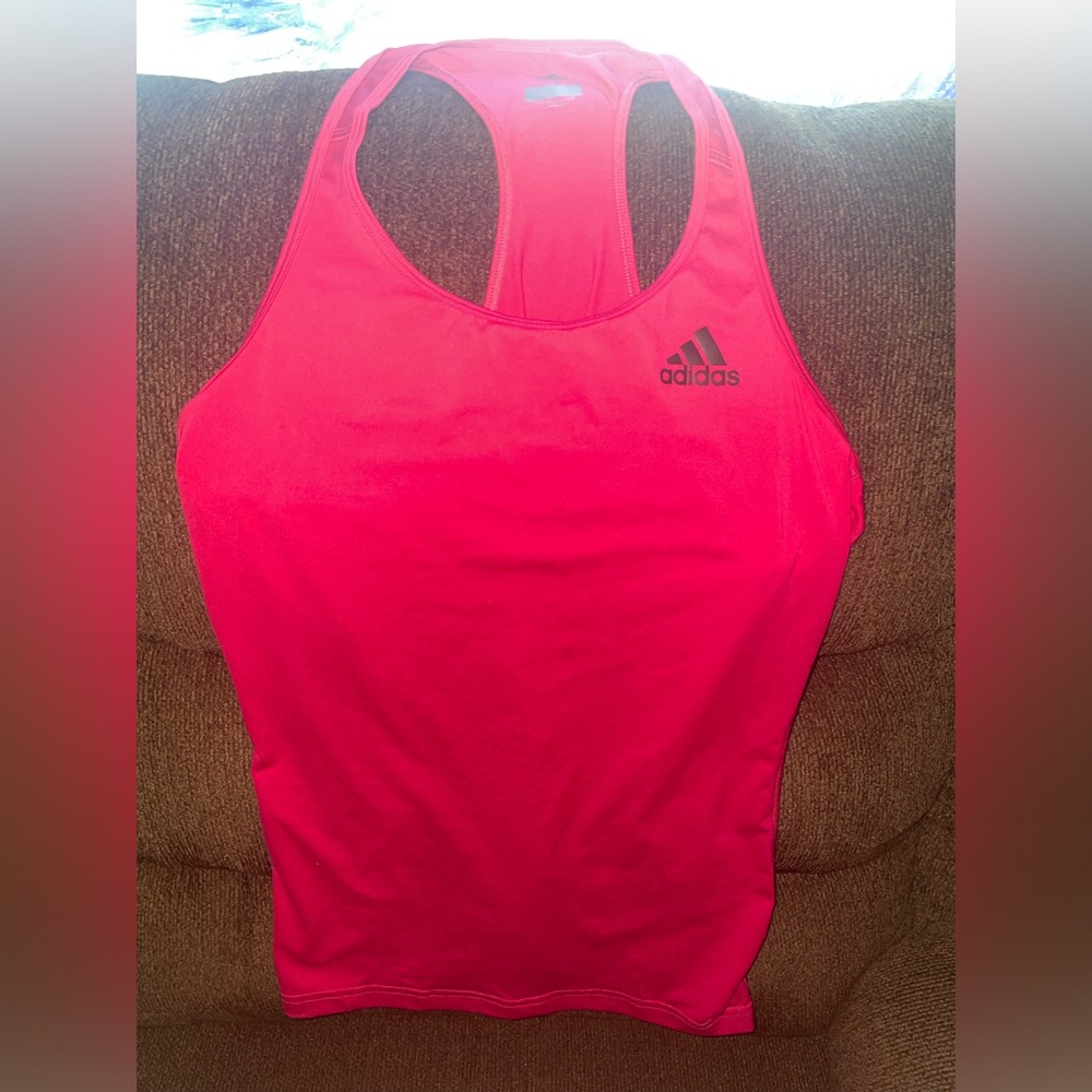 Adidas pink sports tank top